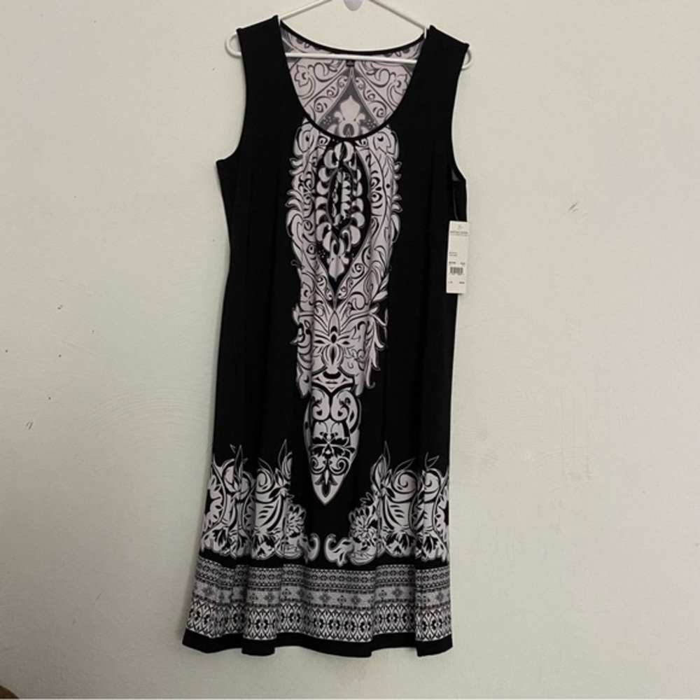 Notations Dress Women’s Size XL Black-White Sleeveless New‎ With Tags